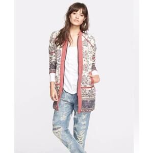 Free People Belario Reversible Quilted Jacket ivory floral print XS